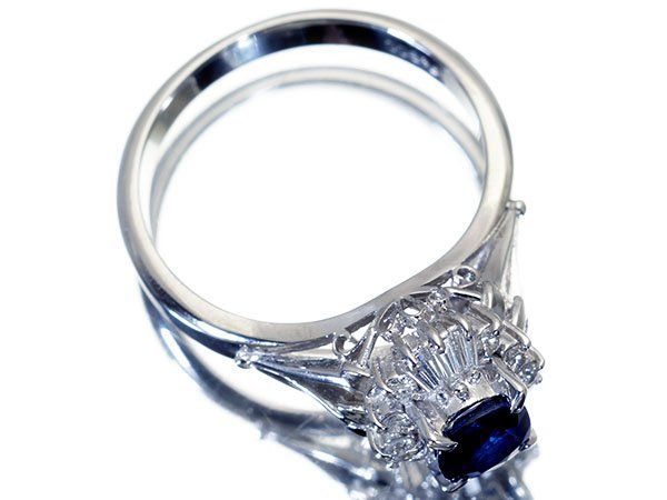 上質天然ブルーサファイア0.76ct＆ダイヤ0.32ct Pt900リング