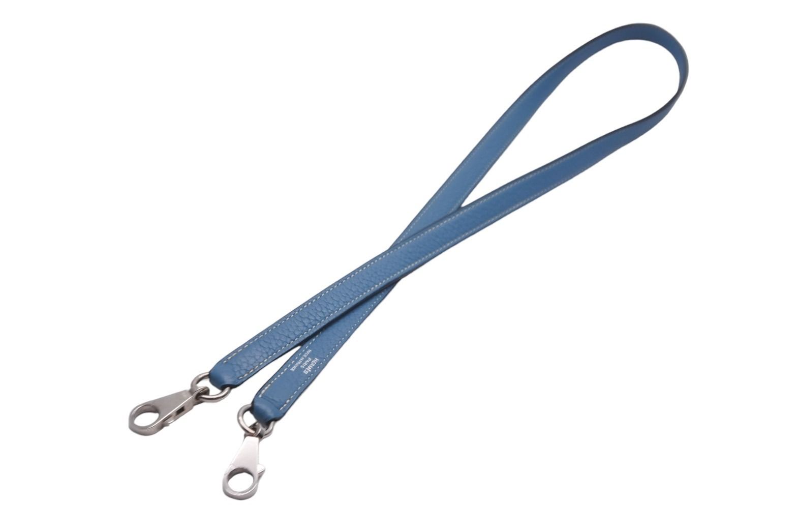 HERMES エルメス ショルダーストラップ アクセサリー ブルージーン トゴ 55505