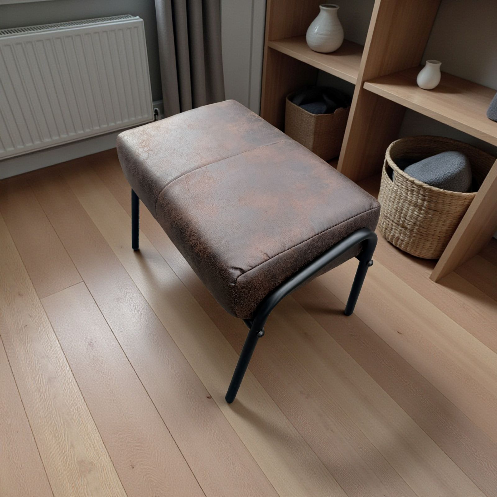 新品】K【幅55cm】ヴィンテージスタイル オットマンチェア スツール