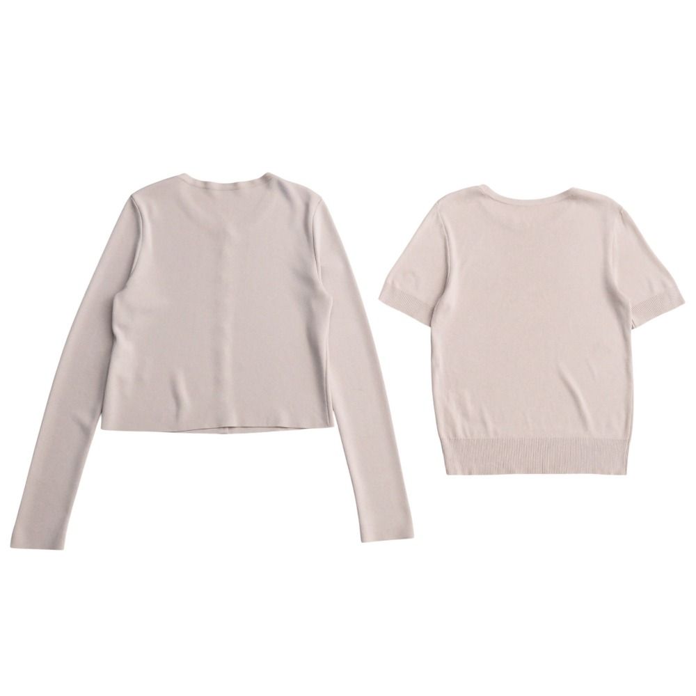 FOXEY フォクシー ブティック Everyday Cardigan Tangerin アンサンブル サイズ38 カーディガン ショート クロップド 半袖 ニット クルーネック ブランド古着 RA 6289