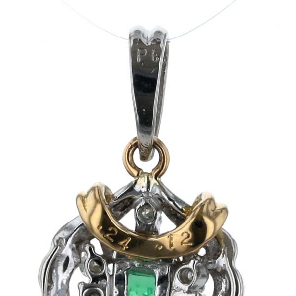 Pt K18YG コンビ ペンダントトップ エメラルド 0.24ct