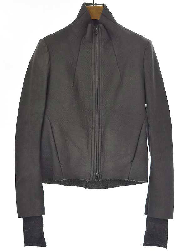 ISAAC SELLAM アイザックセラム ニットコンビラムレザーハイネック  