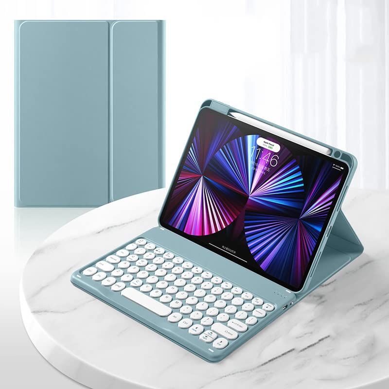 新品 マウス付き iPad Air 11インチ キーボードケース(M3/M2) 7色バックライト付き iPad Air 第5/4世代 Pro11 第4/3/2/1世代 キーボード カバー 上側 ペンホルダー付き マグネット 分離式 軽量 薄型 おし