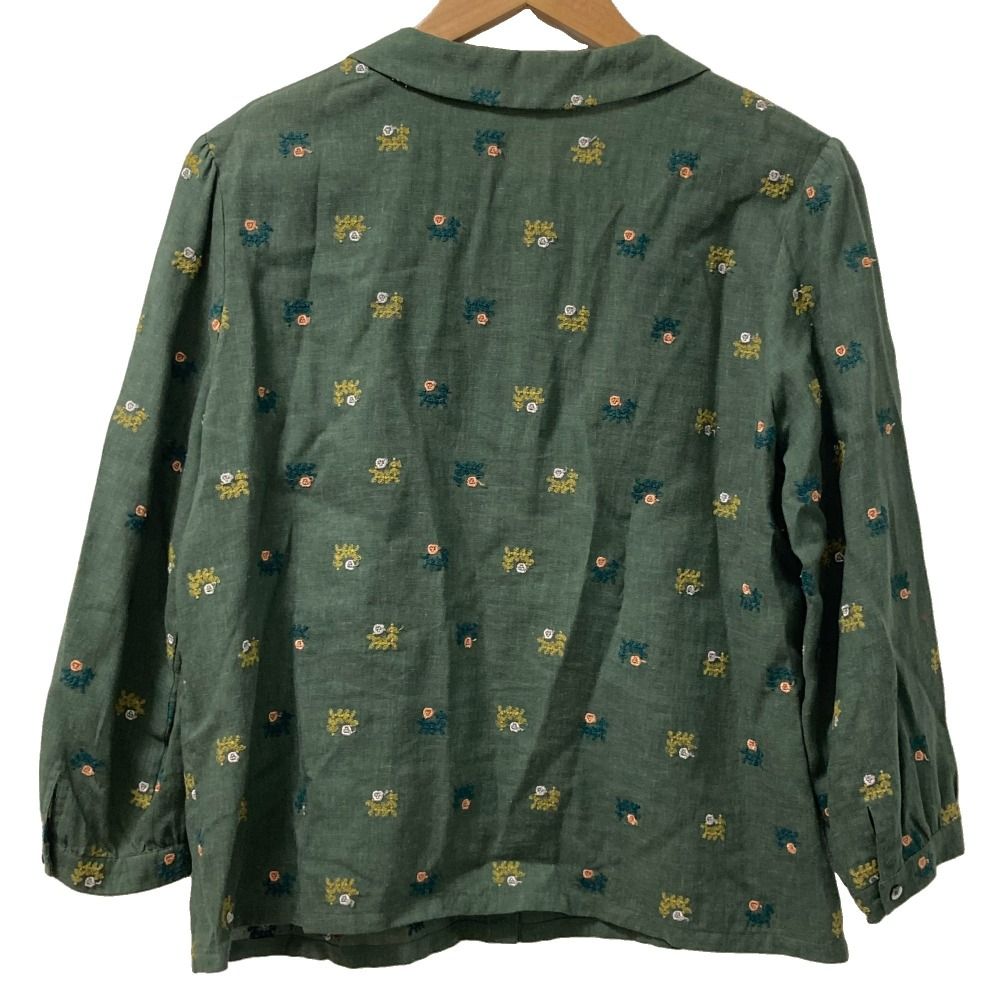 【美品】Sally Scott サリースコット　総刺繍ブラウス　カーディガン　白 美品 Sally Scott サリースコット リネンブレンド フラワー刺繍
