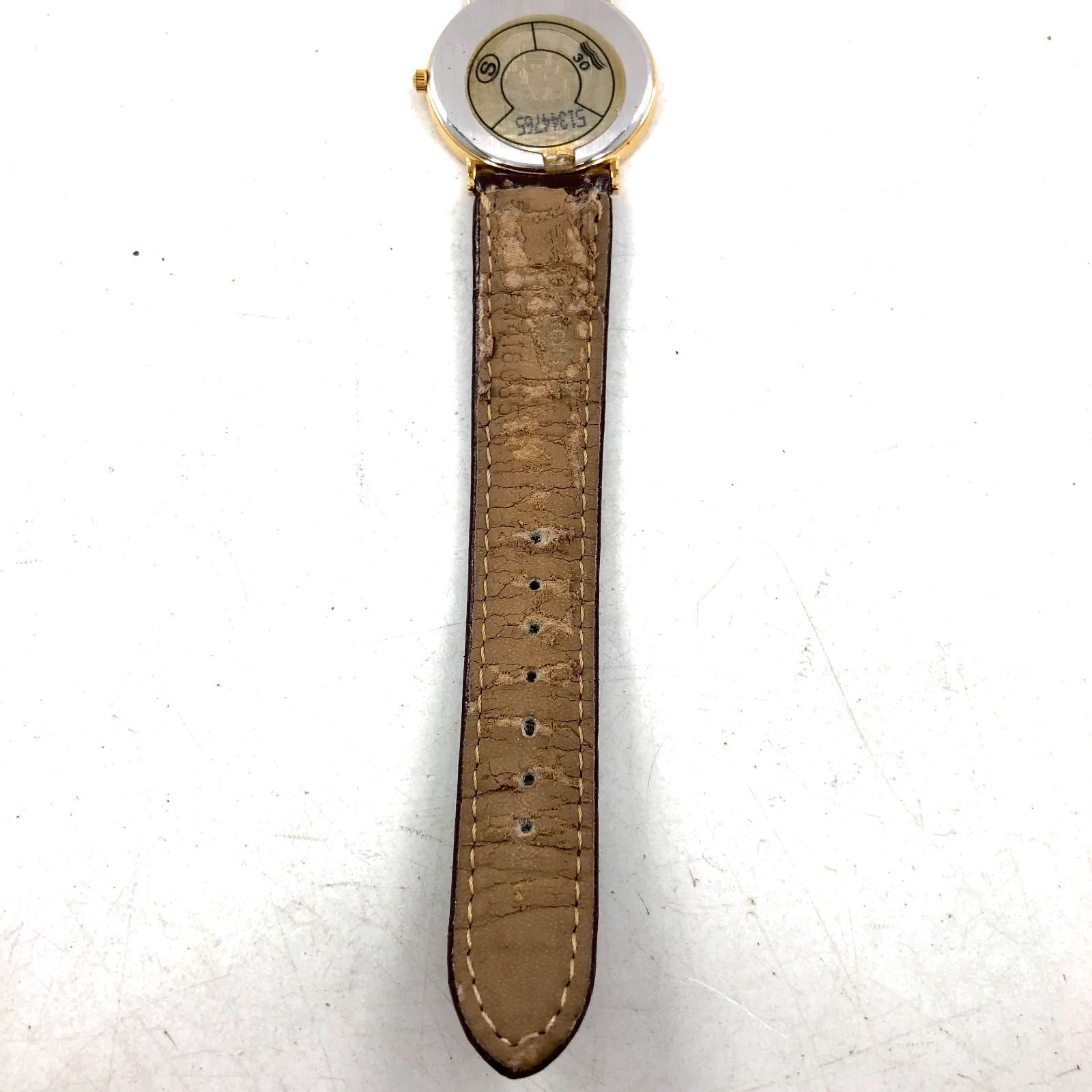 OMEGA オメガ Deville デヴィル 革/QZ ゴールド文字盤 ラウンド