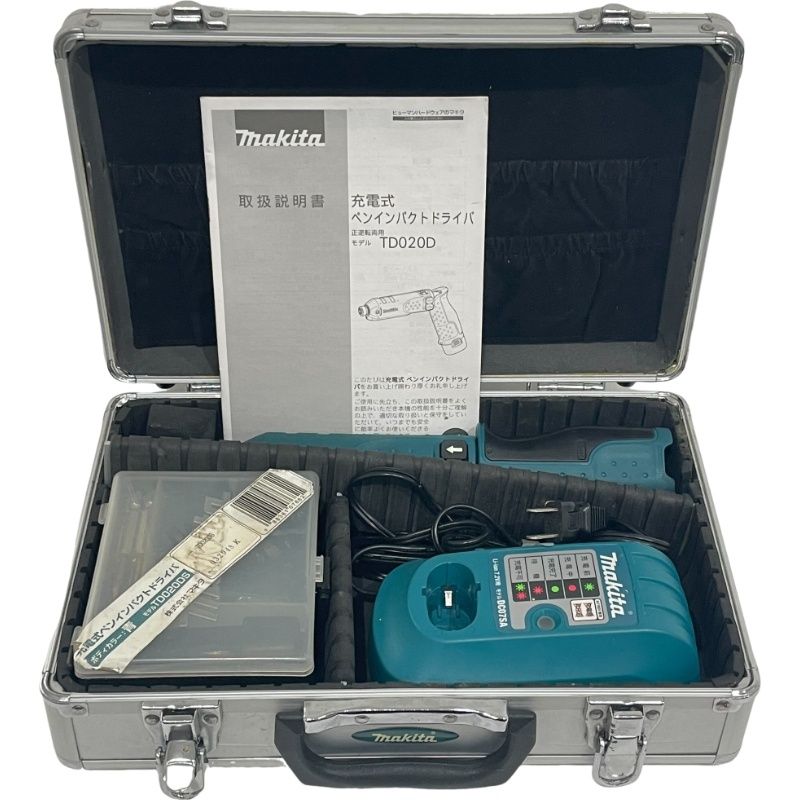 makita マキタ 充電式ペンインパクトドライバ TD020DS ケース バッテリ2個 充電器 電動工具 12506R12