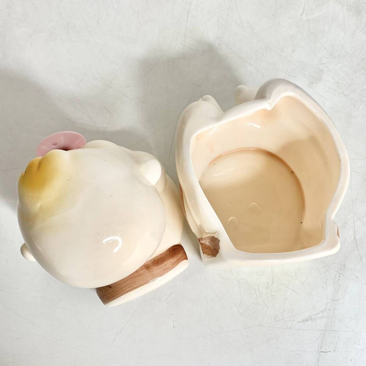 昭和レトロ 赤ちゃん おしゃぶり 天使 陶器 小物入れ 置物 トイレ 