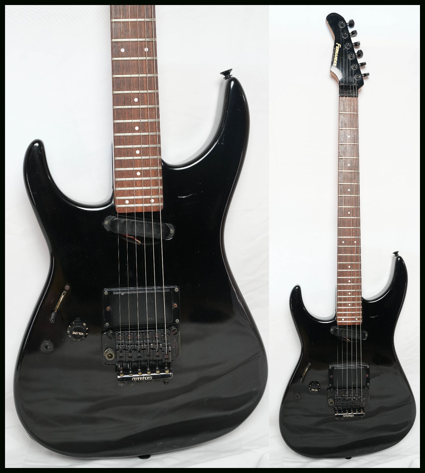 FERNANDES FR-65 LEFTY REVOLVER BLACK ミディアムスケール FRTブリッジ搭載 80年代