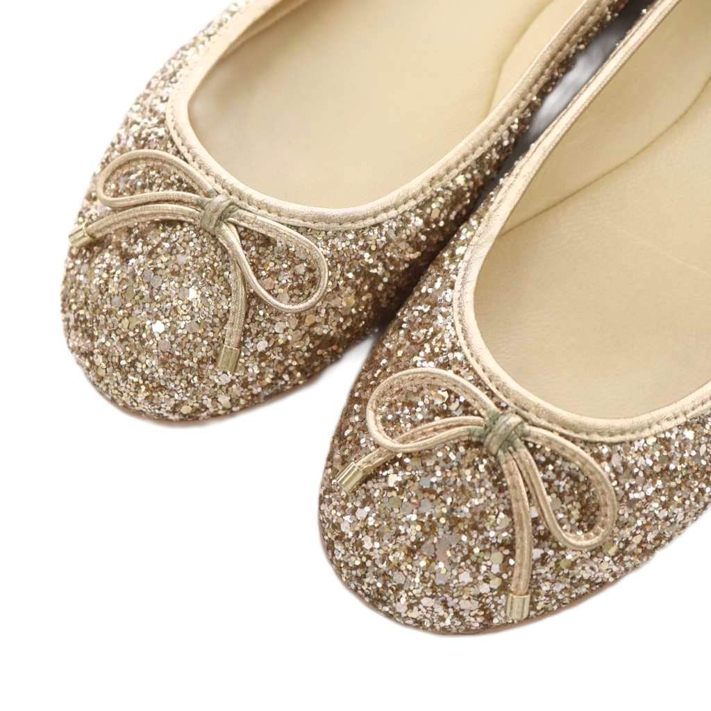 【リ】Jimmy Choo グリッター フラットシューズ 良品♡JIMMY CHOO ジミーチュウ(36)グリッター ゴールド