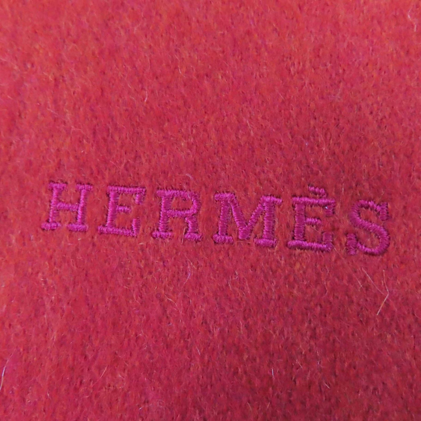 極美品◎HERMES エルメス カシミヤ100％ バイカラー リバーシブル ロゴ