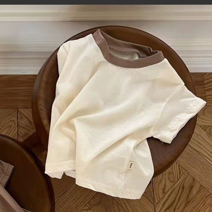 ベビー キッズ 無地 半袖 トップス クリーム ベージュ ブラウン 韓国子供服 メルカリShops