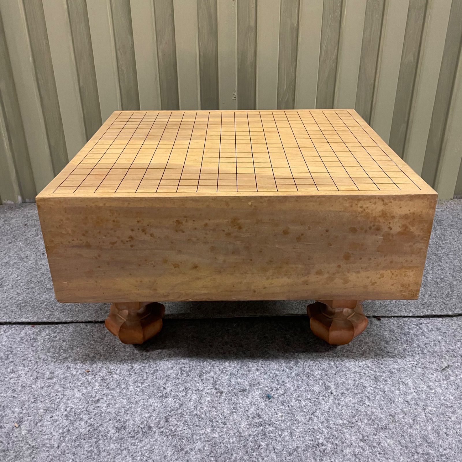 ♭ 昭和レトロ 木製 囲碁盤 ヘソ付き 囲碁 棋士 五目並べ レトロ 