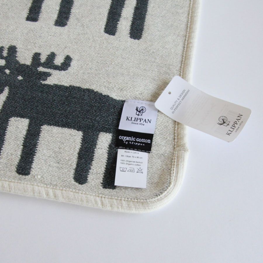 KLIPPAN クリッパン シュニールコットン ミニブランケット ベングトのムース moose