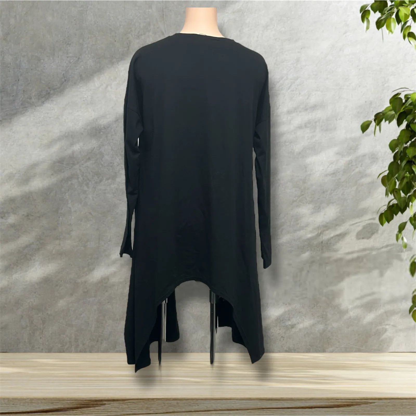 ENFOLD エンフォルド 長袖 ヘムカットソー 黒 size 38