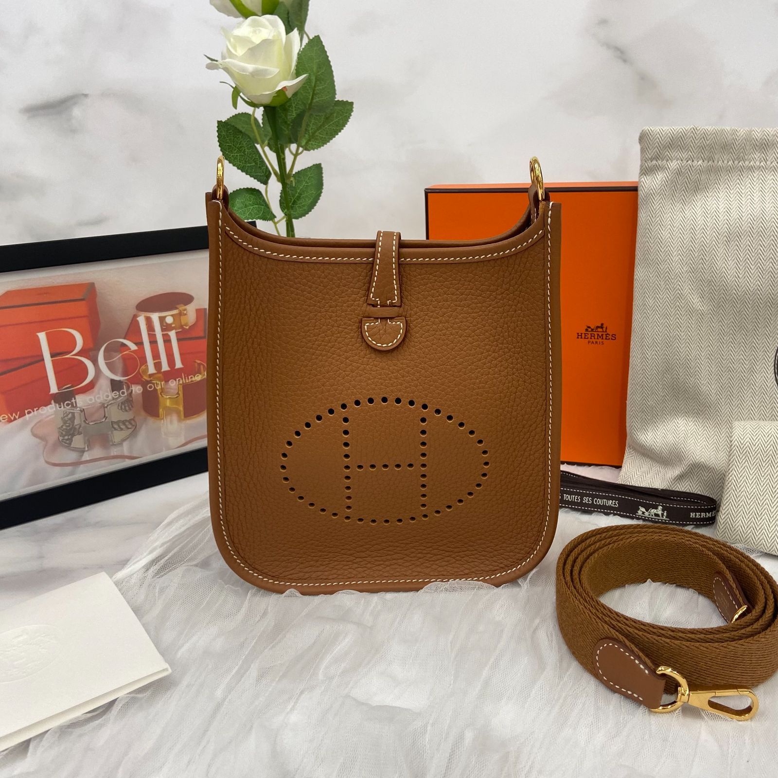 鑑定済み【 新品 】2025年 最新 K刻印 エルメス ミニ エブリン