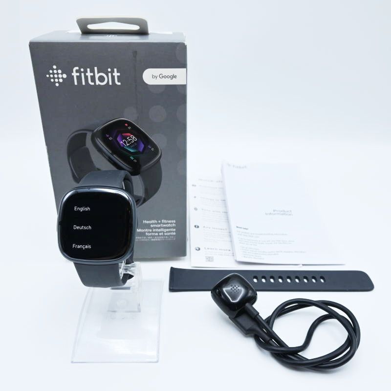 T05-t011 動作確認済 Fitbit Sense 2 スマートウォッチ 24mm グレー S/Lサイズベルト・充電器付き Suica対応 T05-t011 動作確認済 Fitbit Sense 2 スマートウォッチ 24mm