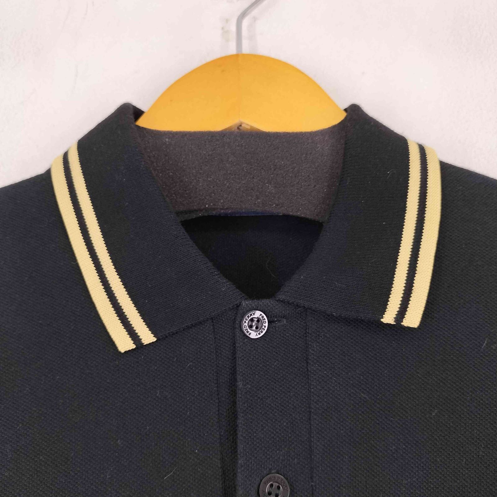 英国製 FRED PERRY ワンポイント ポロシャツ 黒金 38