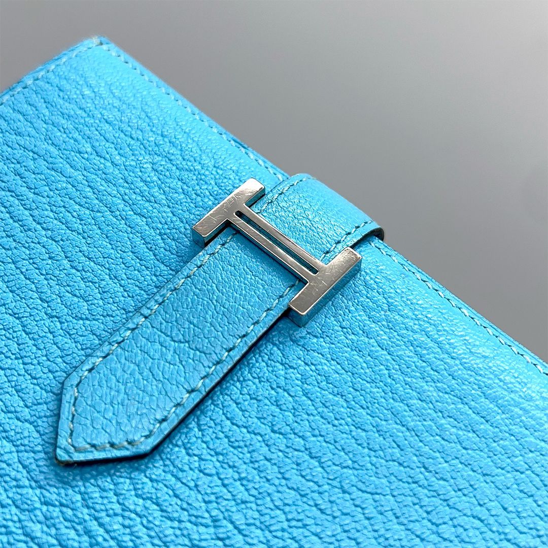 エルメス HERMES ベアン コンパクト シルバー金具 D刻印 二つ折り財布