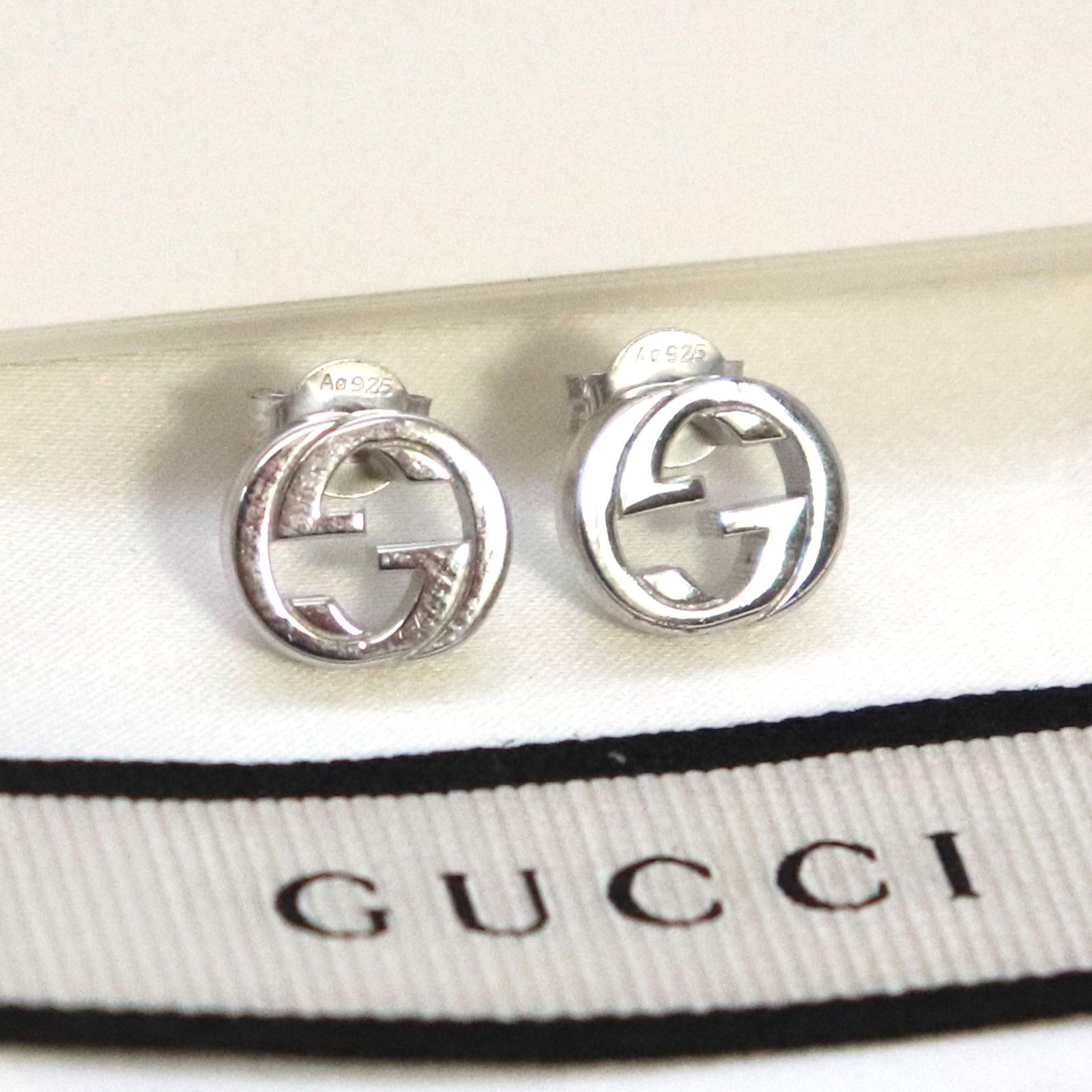 GUCCI グッチ シルバー インターロッキングG Ag925 ピアス 4217G 8402