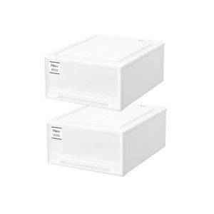 衣類収納 収納ケース クローゼット ワイド M-53 ホワイト 2個組 幅44cm キャスター対応 天馬 Fits フィッツケース モノ