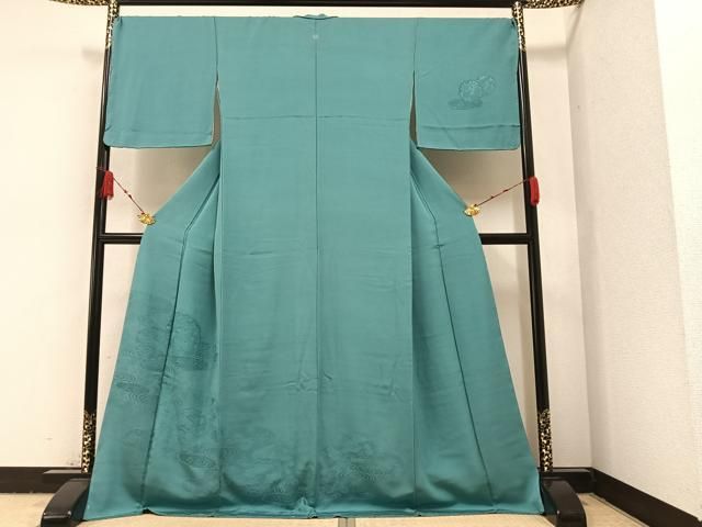 平和屋着物▽中国三大刺繍 スワトウ刺繍 訪問着 駒刺繍 地紙