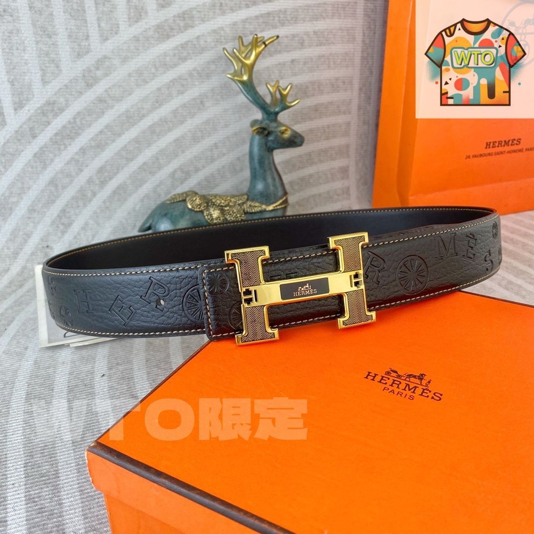 HERMES エルメス ロゴ柄 ベルト05-1 - メルカリ