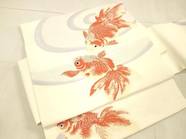 平和屋着物○塩瀬 つけ帯 手描き 休み鳥 成り物 正絹 逸品 DAAX4821ps