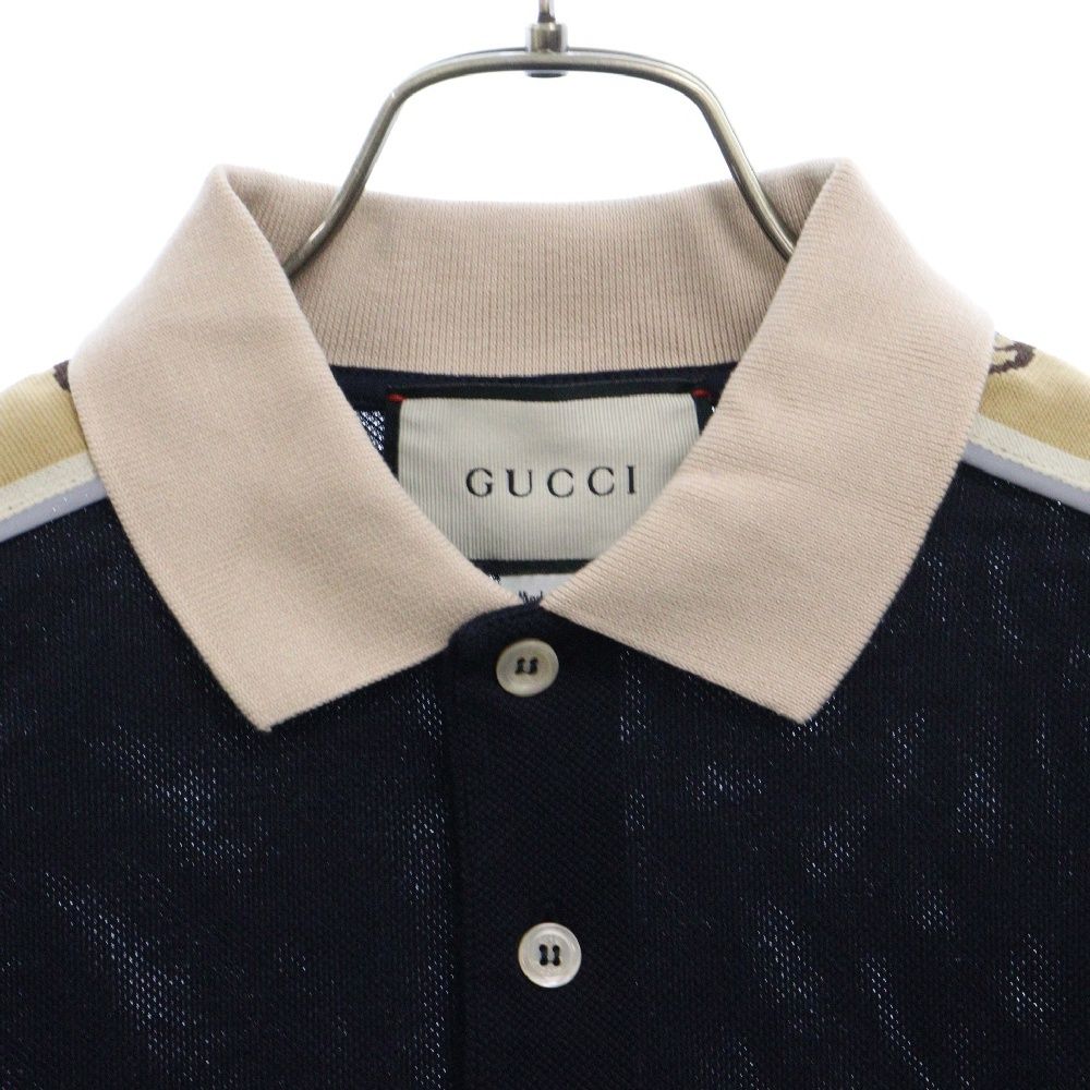 GUCCI インターロッキングG ストライプ ポロシャツ