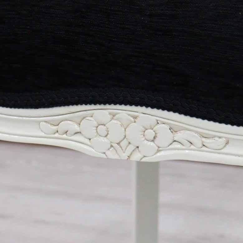 イタリア製 アームチェア メデューサ 猫脚 完成品 肘付き ホワイト＆ブラック