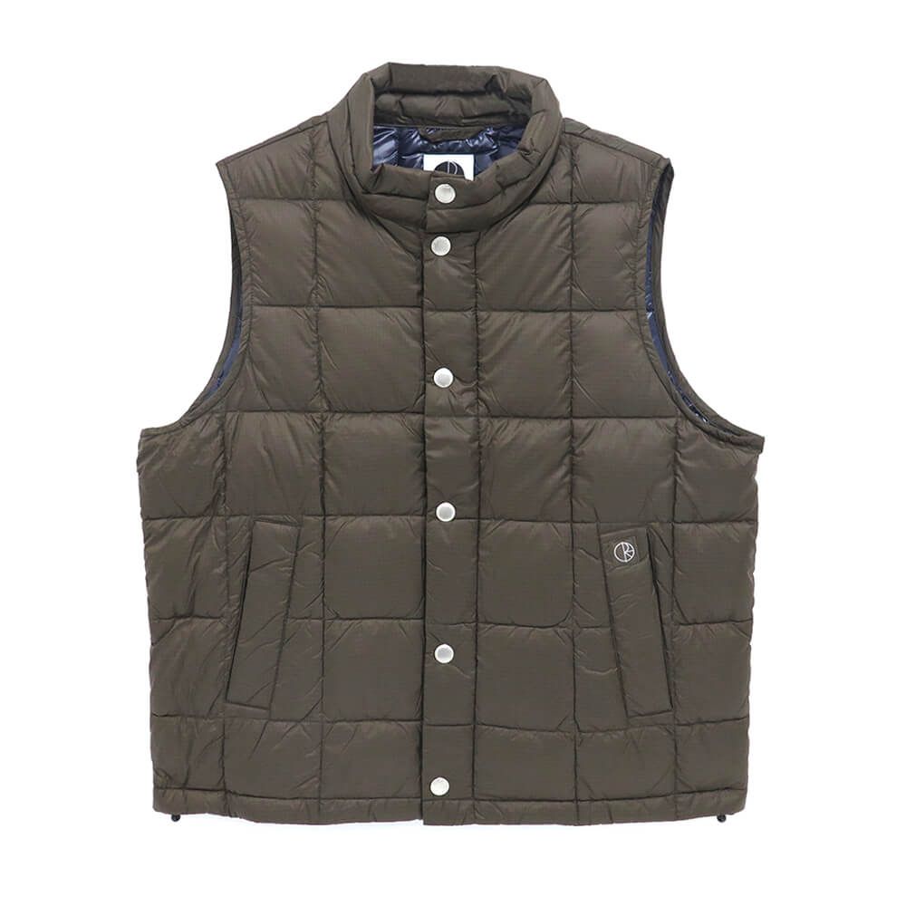 （セール・Lサイズのみ）POLAR JACKET ポーラー ジャケット LIGHTWEIGHT PUFFER VEST BROWN　スケートボード スケボー