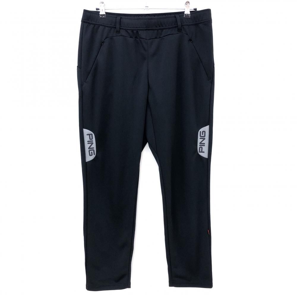 【美品】ピン パンツ 黒×グレー ウエストゴム ストレッチ  メンズ 3L ゴルフウェア 2023年モデル PING