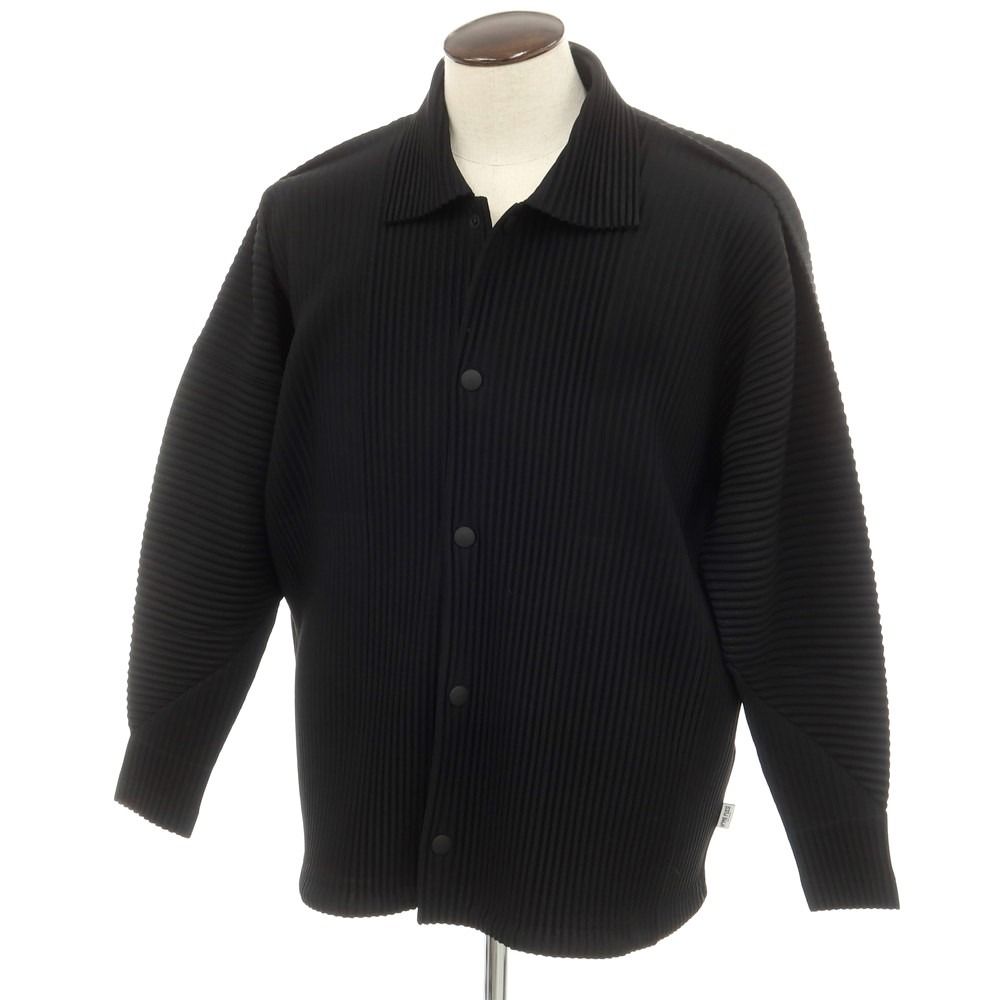 【中古】オム プリッセ イッセイミヤケ HOMME PLISSE ISSEY MIYAKE 2024年秋冬 プリーツ ブルゾン ブラック【サイズ表記なし（L位）】【メンズ】
