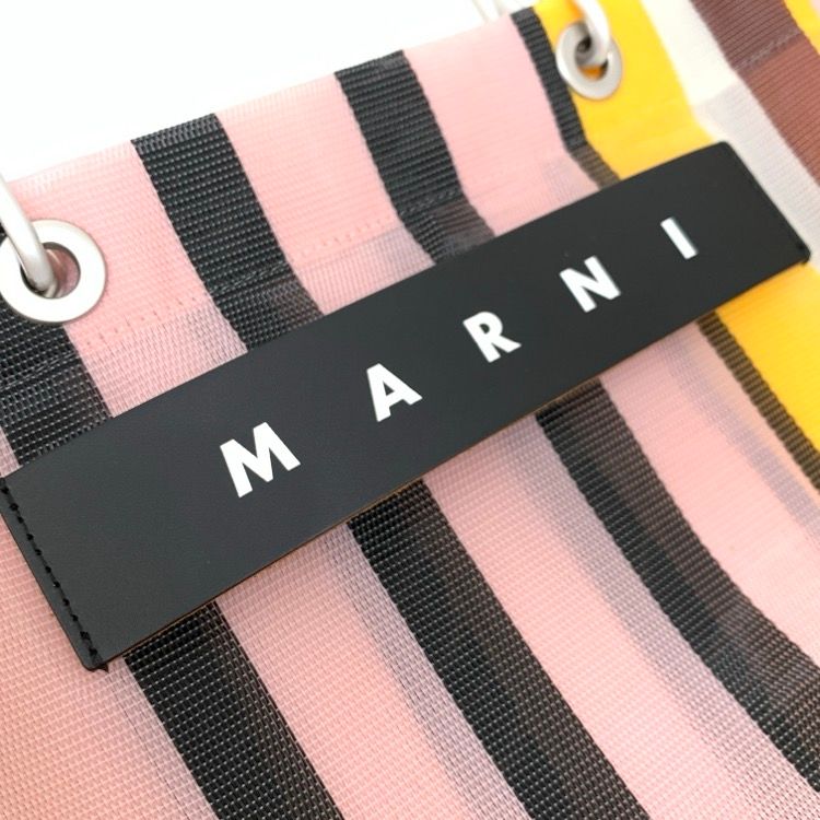 MARNI MARKET マルニ マーケット フラワーカフェ ストライプ バッグ