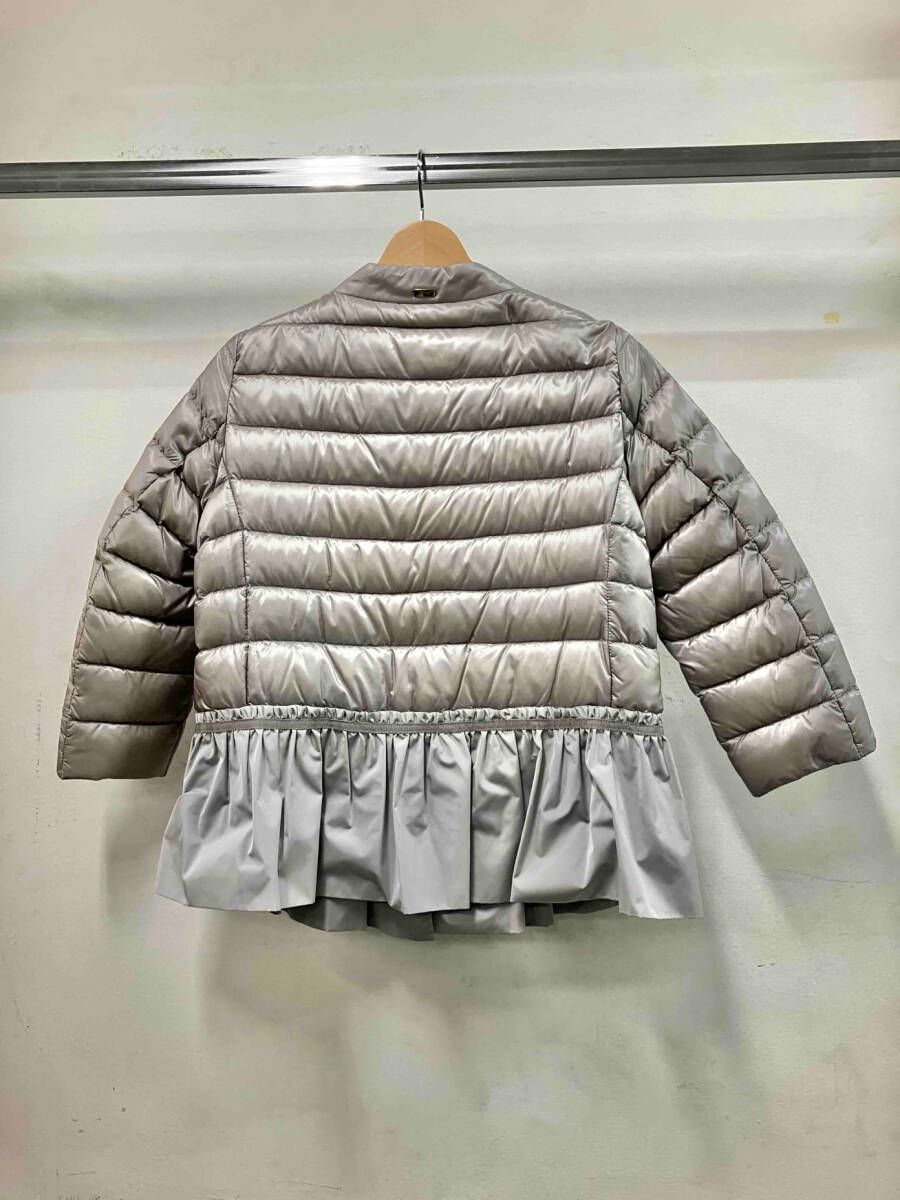 HERNO ヘルノ PI1235Dシルバー ダウンジャケット フリル付き ダウンジャケット サイズ42 インポート