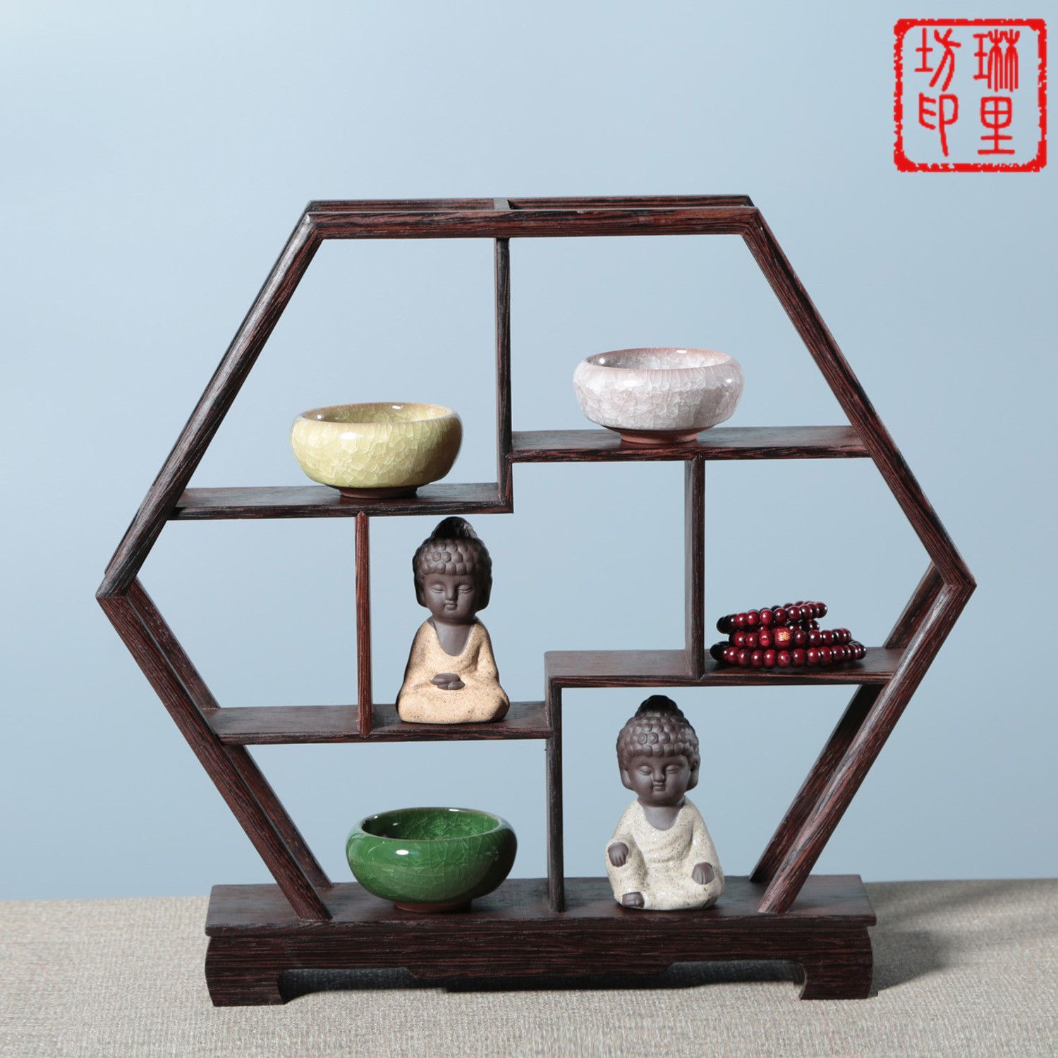 数量限定】美品 中国茶器棚 丸形 丸型 中国茶器 棚 小 飾り棚 中国家具