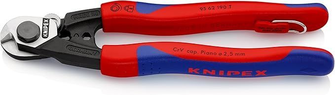 在庫処分】クニペックス KNIPEX 9562-190TBK ワイヤーロープカッター