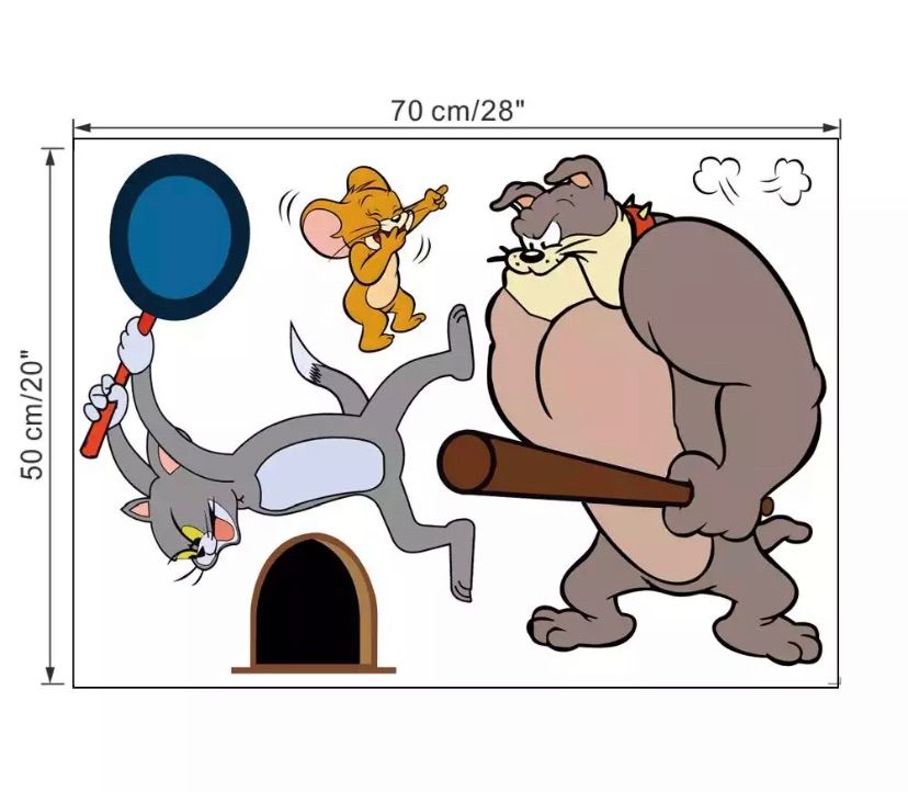 メルカリshops トムとジェリー ウォールステッカー スパイク 壁紙 壁紙ステッカー 壁シール