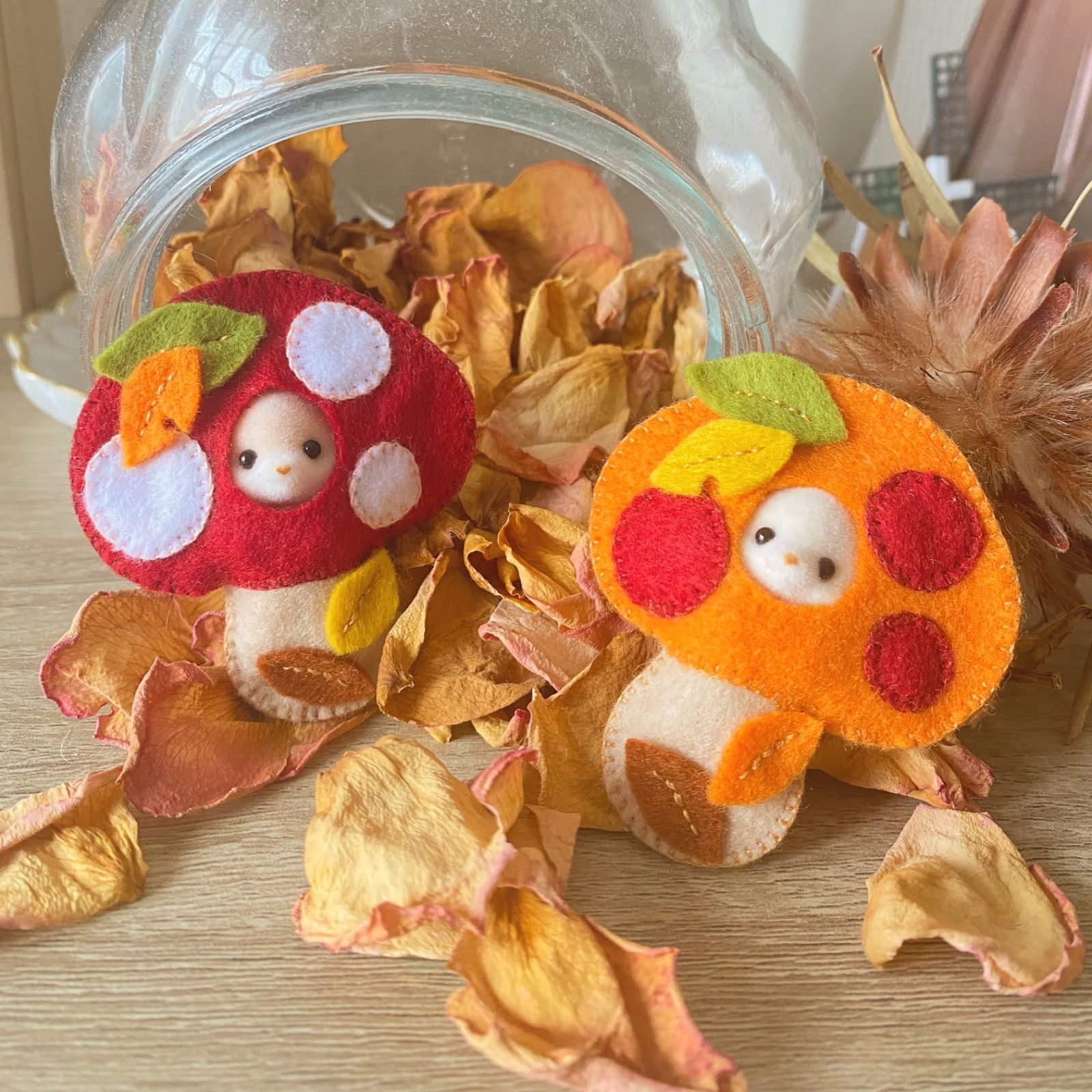 もぐもぐきのこの妖精の着ぐるみ シルバニア 赤ちゃん ハンドメイド 