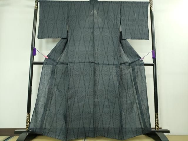 平和屋本店■極上　夏物　重要無形文化財　本場宮古上布　苧麻　菱文　三越扱い　パンフレット付き　逸品　DZAA7671kh5 平和屋本店□極上 夏物 重要無形文化財 本場宮古上布 苧麻 菱文 三越