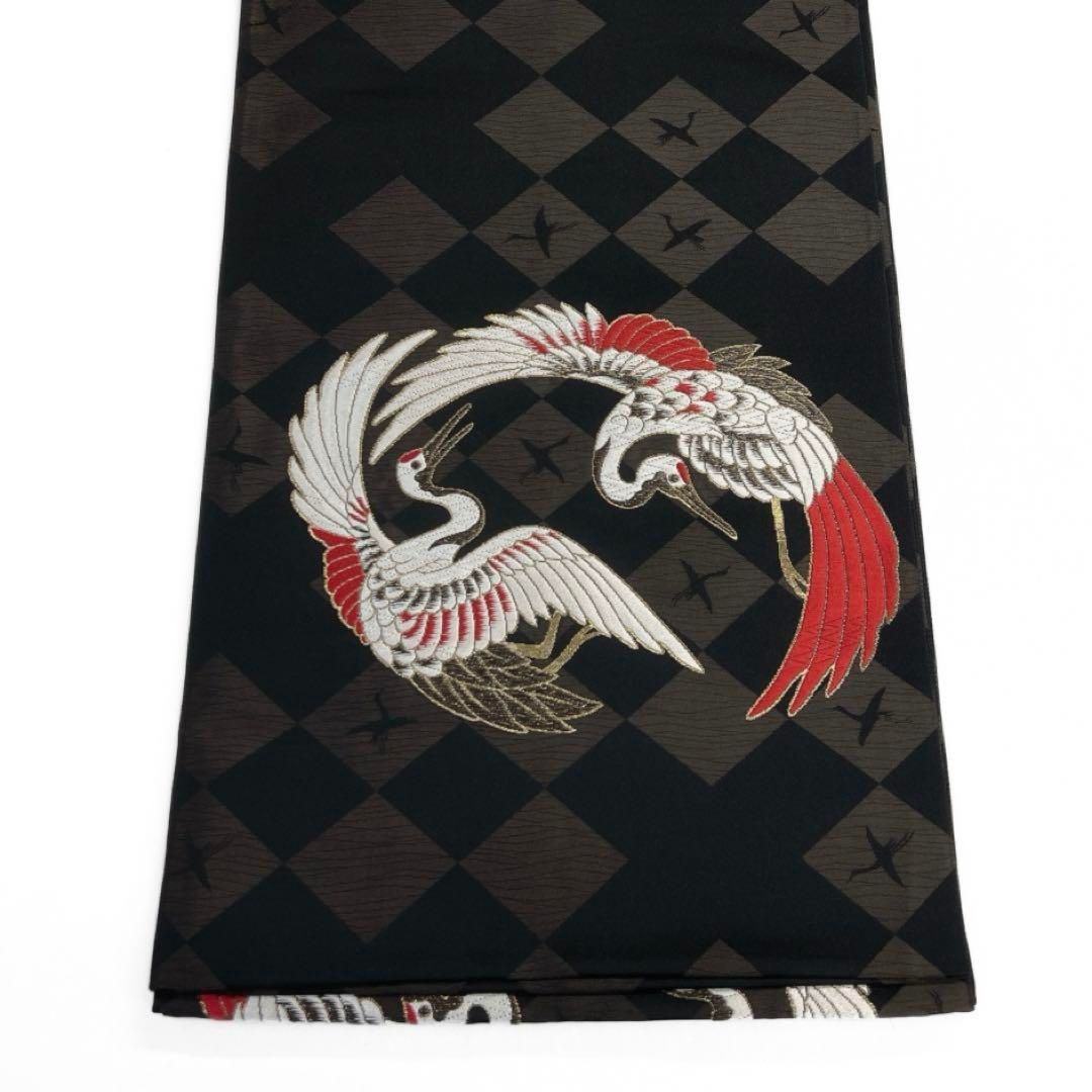 市松模様 赤 金 市松 振袖帯 袋帯 着物 103a p