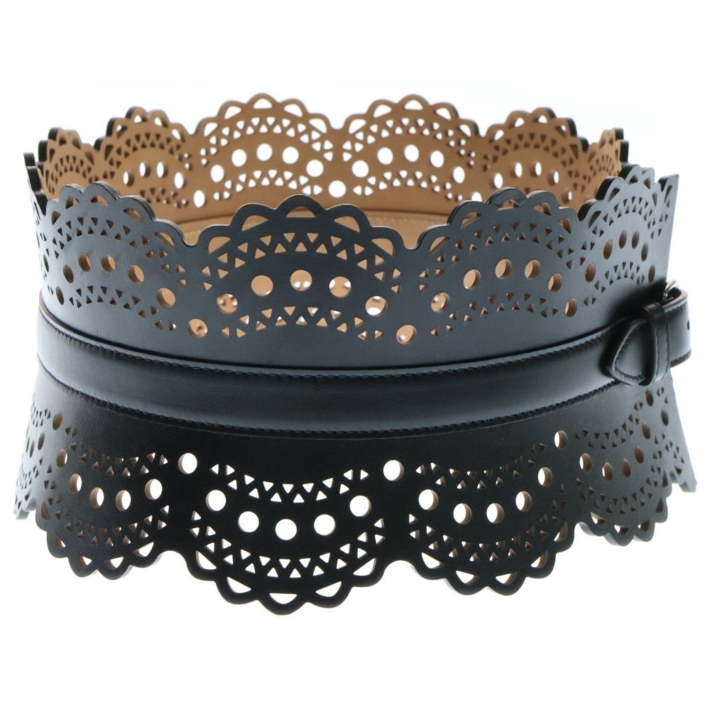 ALAIA (アライア) カーフスキン レザー ビスチェベルト ブラック ALAIA (アライア) カーフスキン レザー ビスチェベルト ブラック