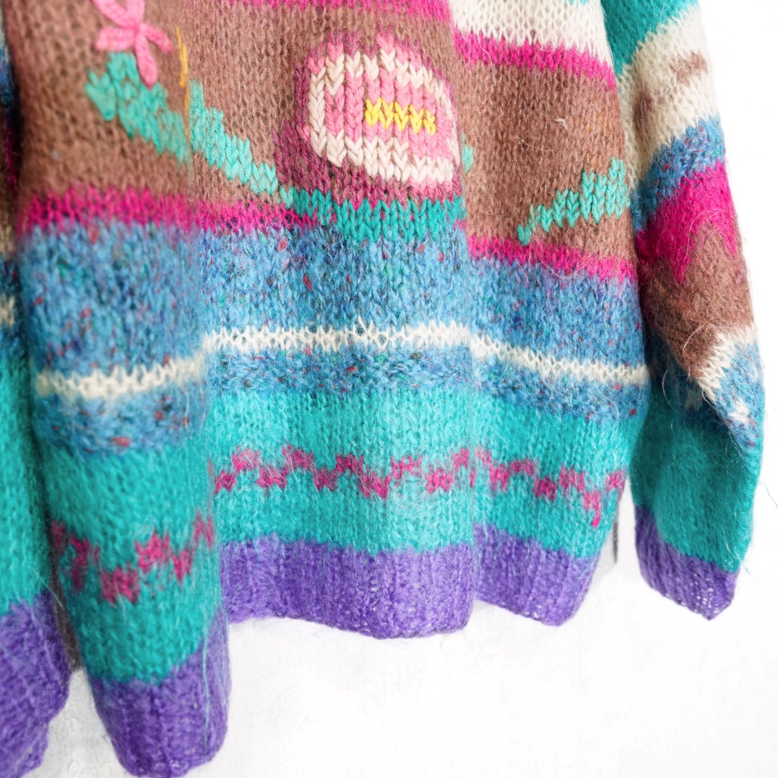 KNIT アメリカ古着お花柄カラフルデザインニット