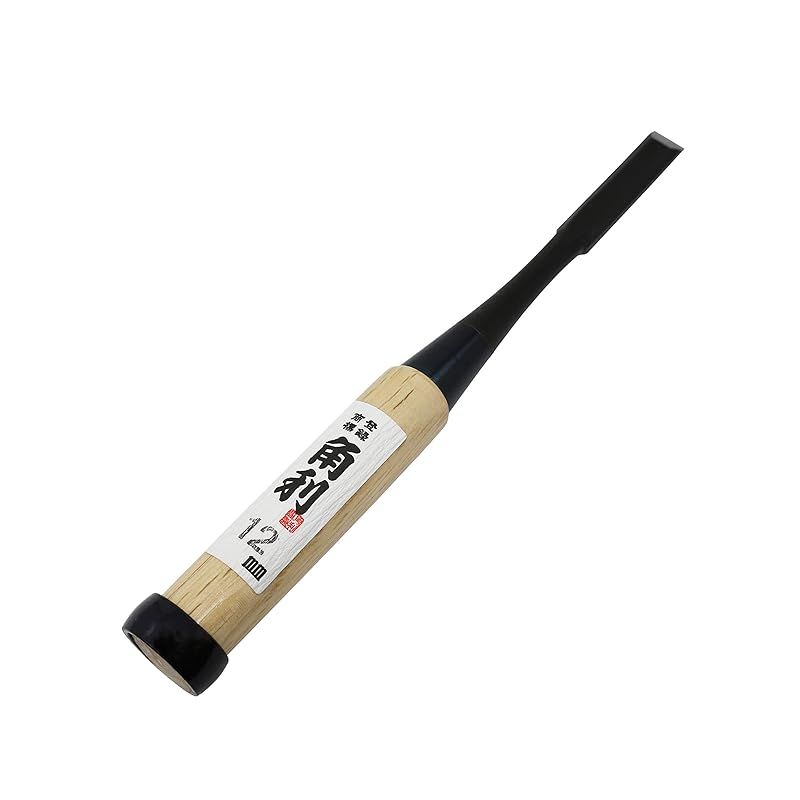 角利(KAKURI) 追入のみ 面取 白樫柄 全長215mm 刃先12mm 鑿 ノミ DIY 日曜大工 木工 道具 彫り ホゾ穴 1