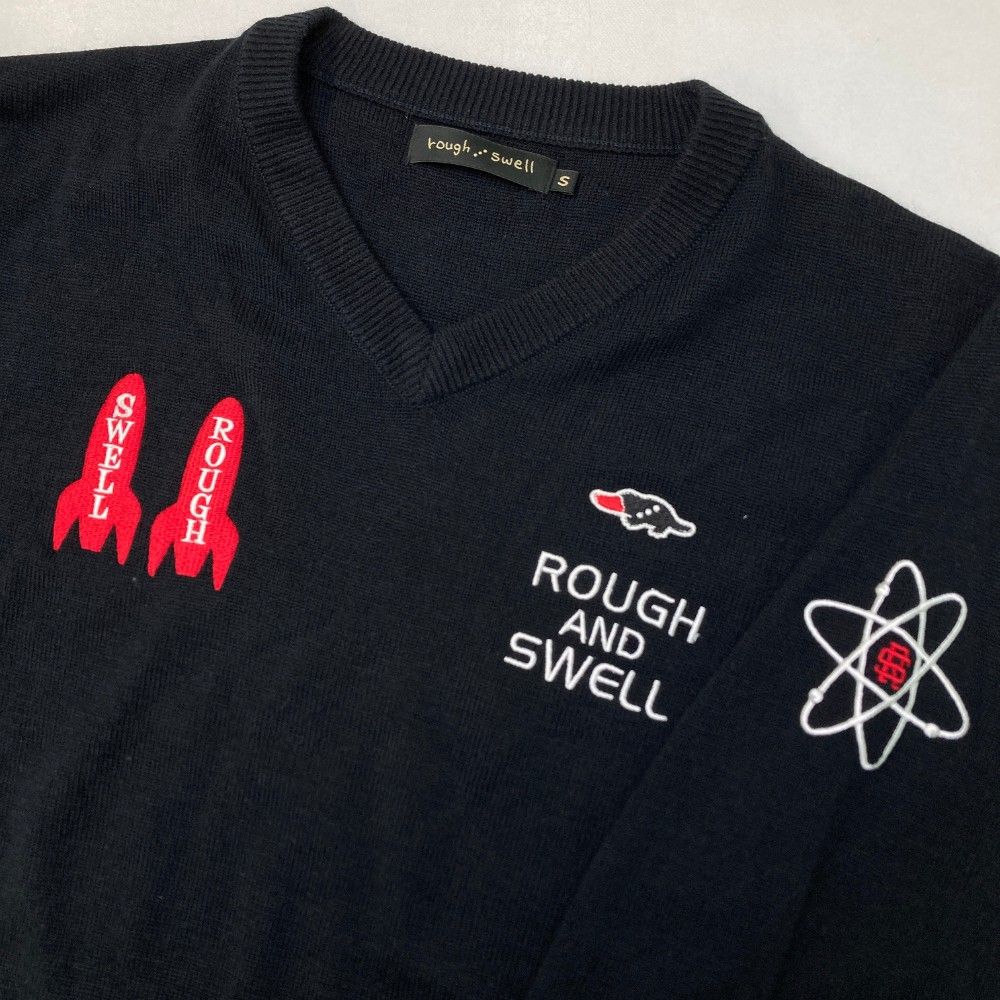 ラフアンドスウェル セーター 黒　ウール混 ROUGH&SWELL ラフアンドスウェル ウール混 ニット セーター L Rough