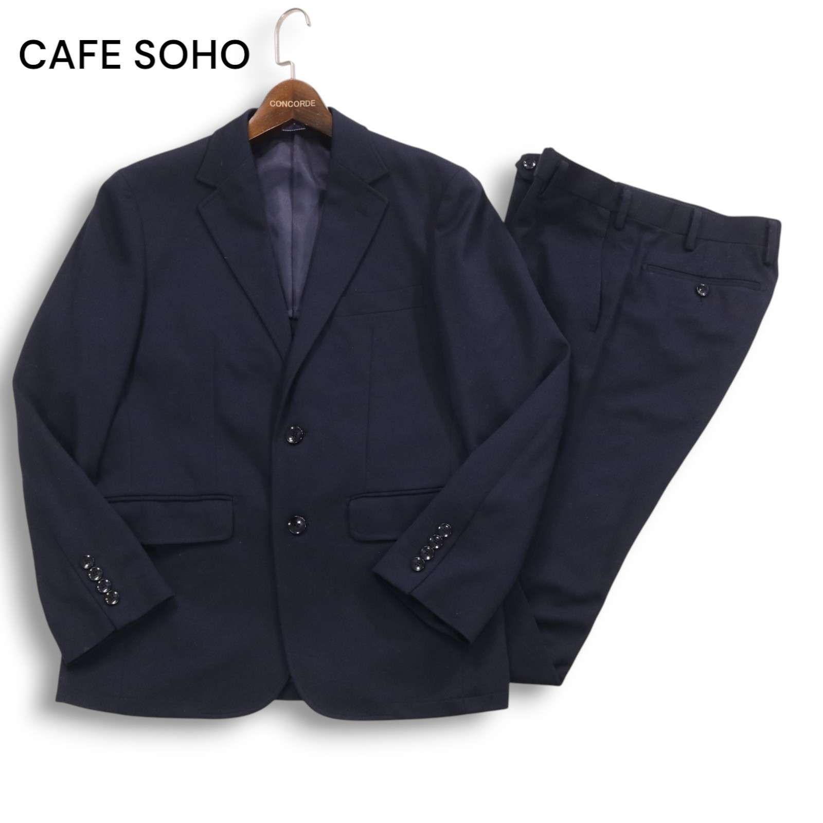 ネイビー スーツジャケット　上下セット　CAFE SOHO CAFE SOHO カフェソーホー 春夏 東レ Primeflex生地☆ ウォッシャブル