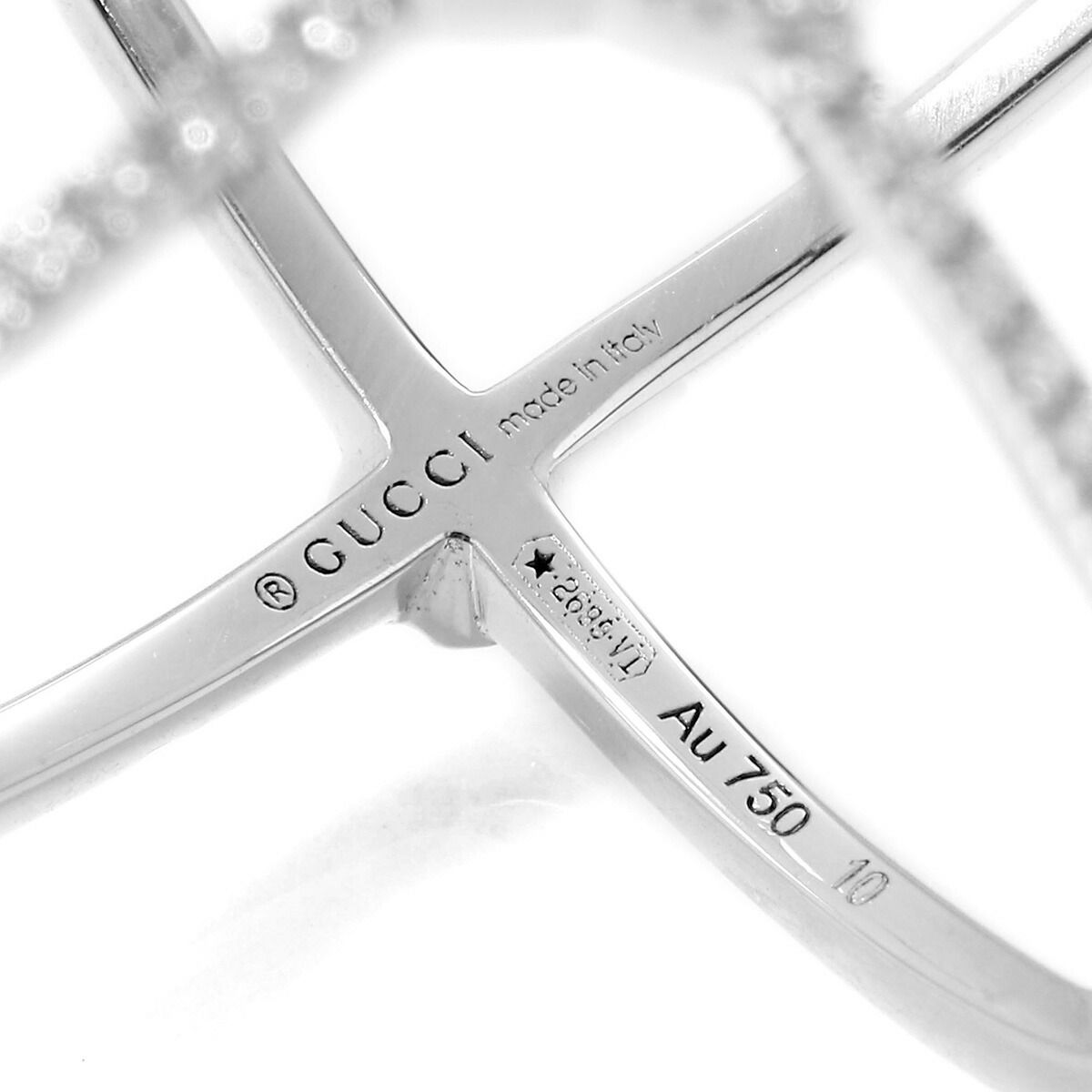 グッチ GGランニング リング 指輪 ダイヤモンド K18 10号 GUCCI 中古  