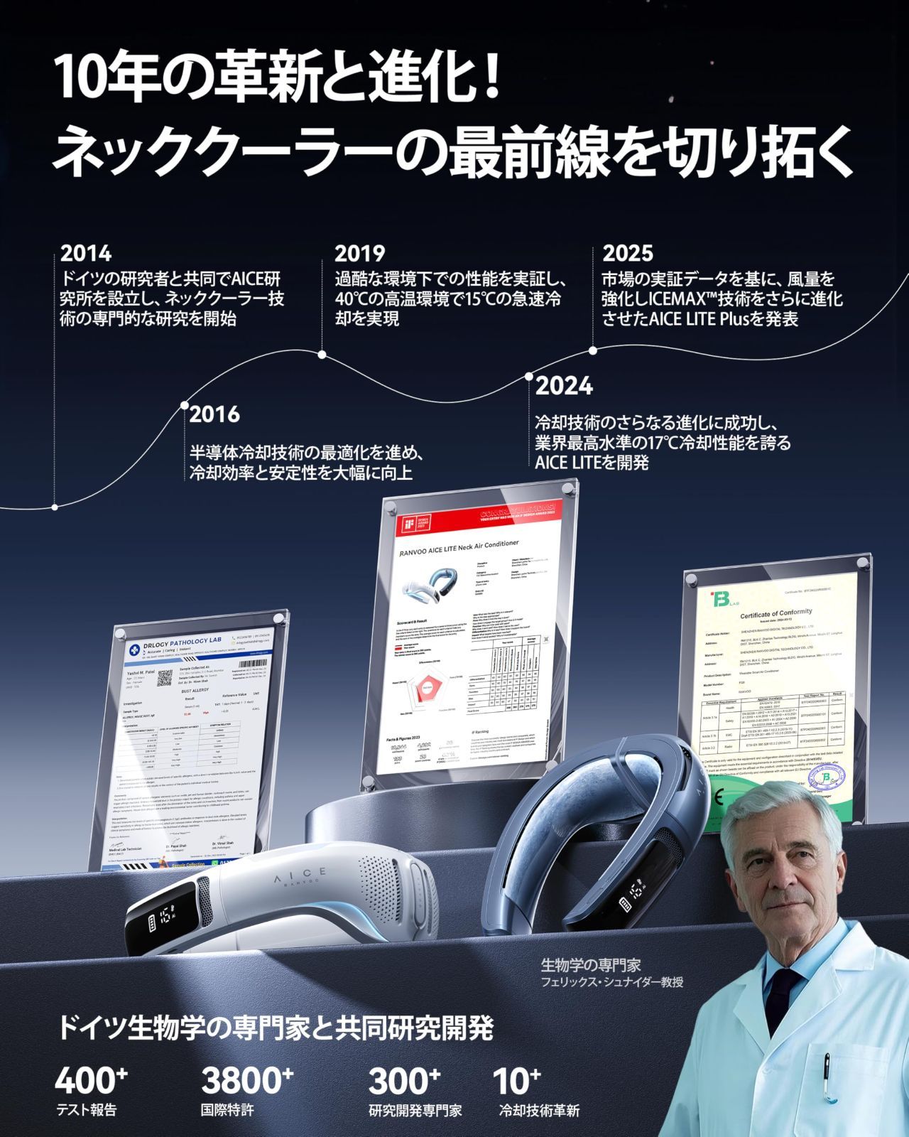 首掛け扇風機 冷却プレー