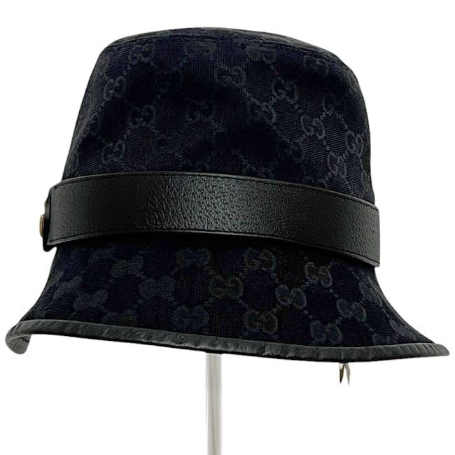 GUCCI バケットハット 黒 GGロゴ GUCCI ロゴ付き ナイロン バケットハットブラック | GUCCI公式