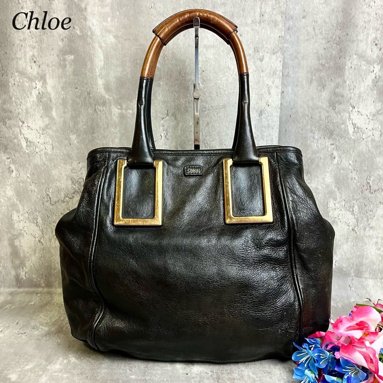 ✨美品✨ Chloe クロエ ハンドバッグ トートバッグ エテル A4収納 ロゴ ...