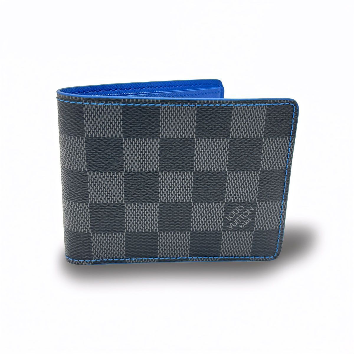 1552 LOUIS VUITTON ポルトフォイユ スレンダー クレジットカードケース ブルー ブラック Ｎ64033